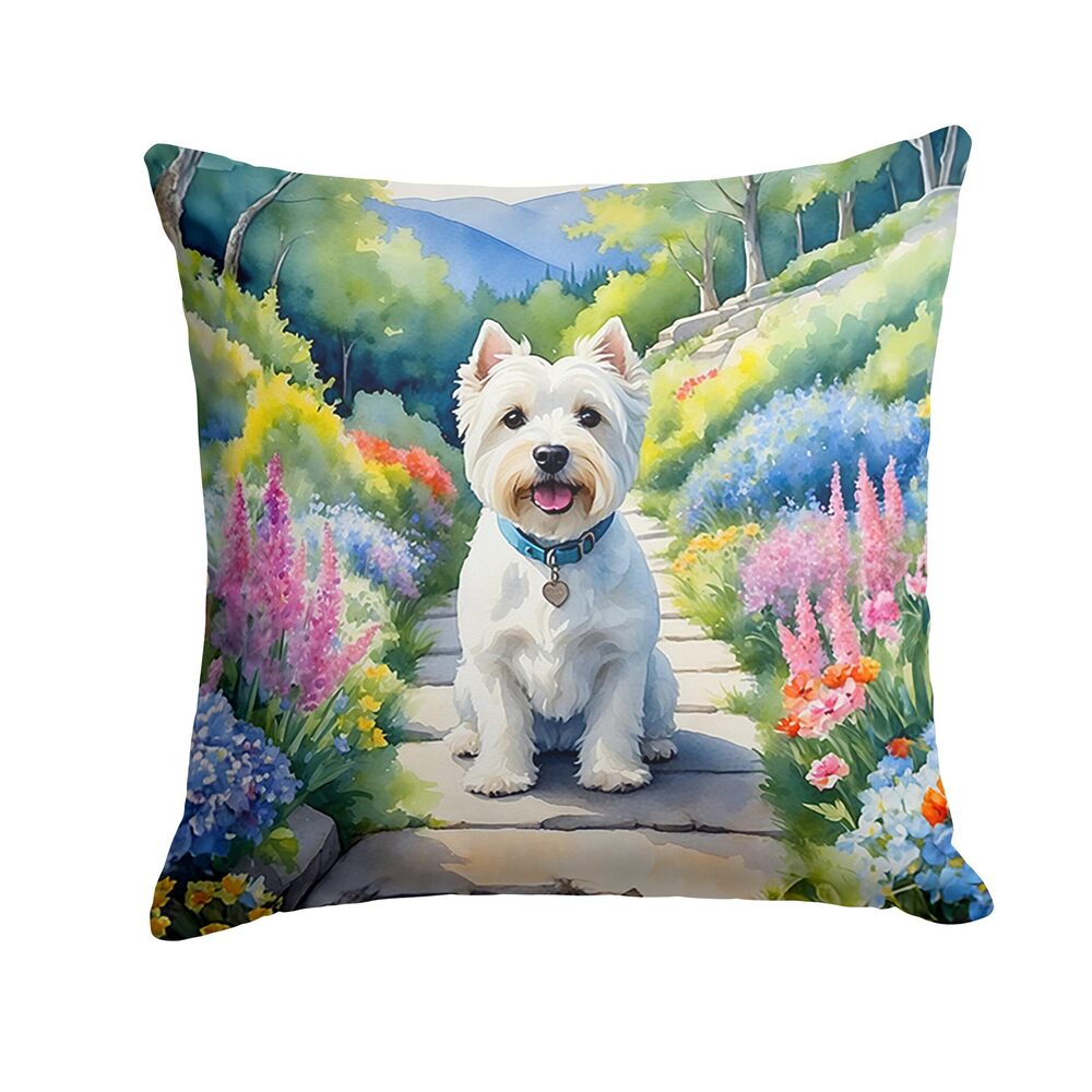 6047 Spring Path Throw Pillow, 18Hx18W, Westie 6731
